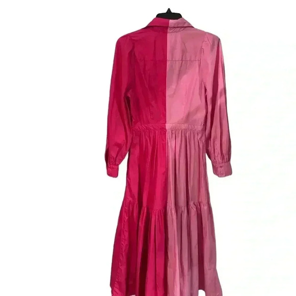 Christoper John Roberts two tone pink color block midi dress w/Pockets size 2 - Picture 2 of 9